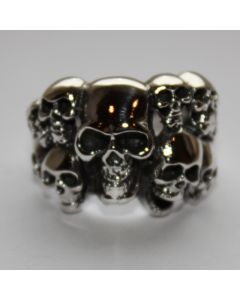 Bikerring echt 925 Sterling Silber im Totenkopfdesign, Neu