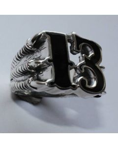 Ring 13 mit Kralle in echt 925 Sterling Silber