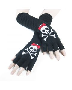 Fingerlose Handschuhe lang lady Skull