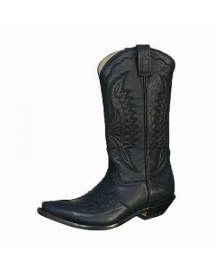 Cowboystiefel schwarz mit Applikation